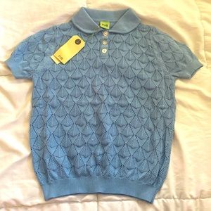 Blue cute button up shirt